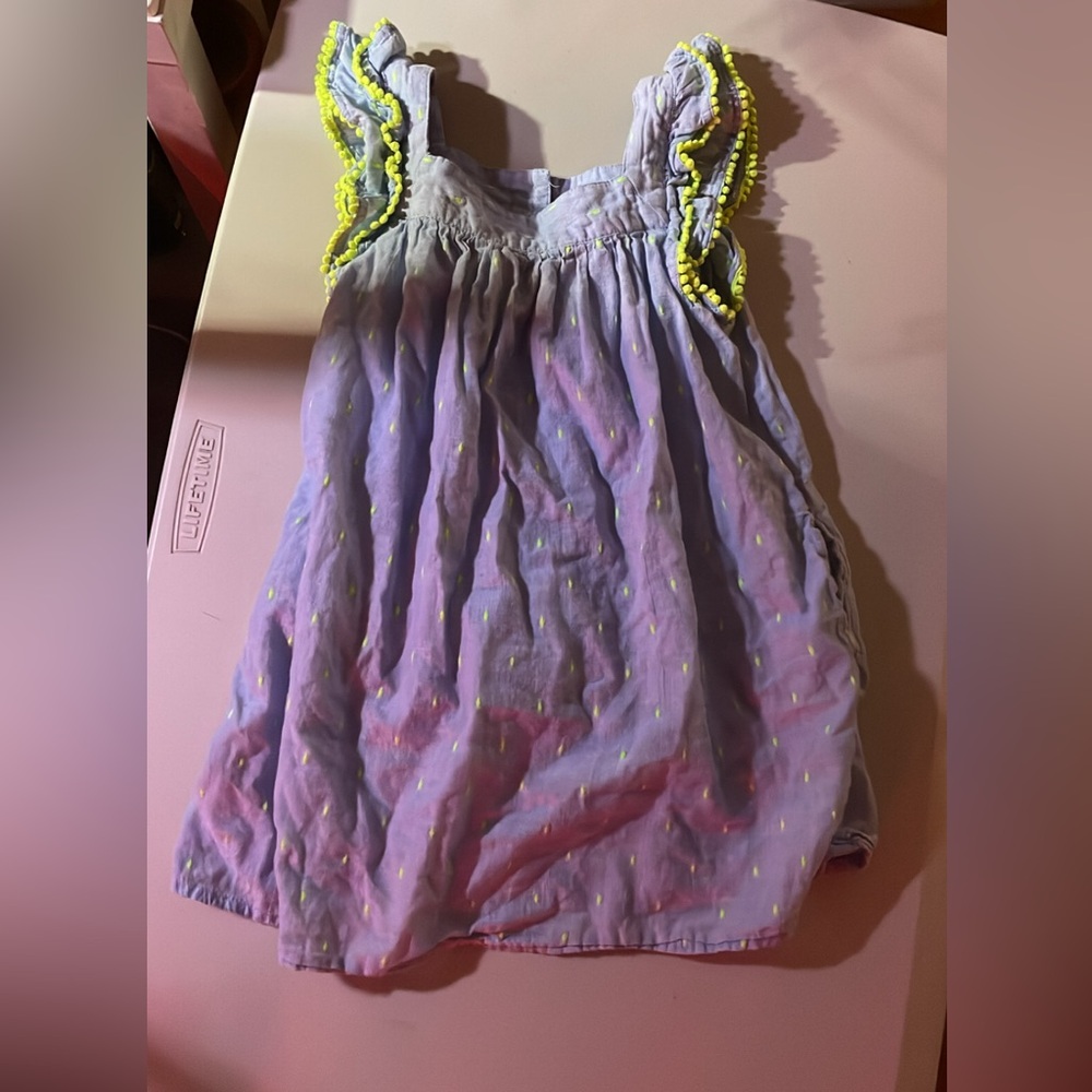 Lavender Dress with Neon Trim